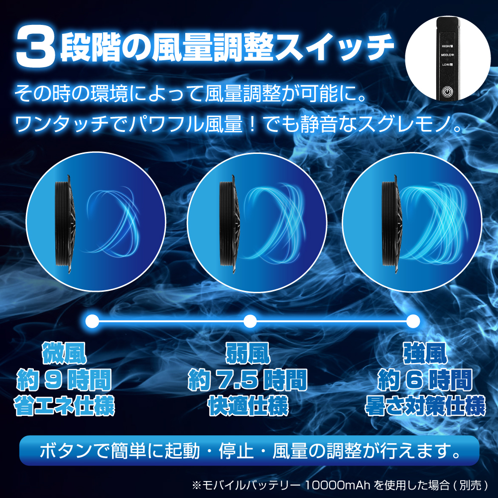 アウトドア その他 空調ウェア 作業着 ファンベスト 夏 服 ベスト 静音 パワフル 軽量ファン 暑さ対策 扇風機 アウトドア